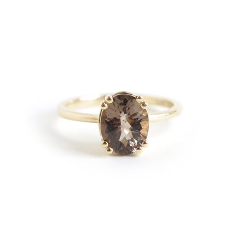 Double Four Claw Oval Smokey Quartz